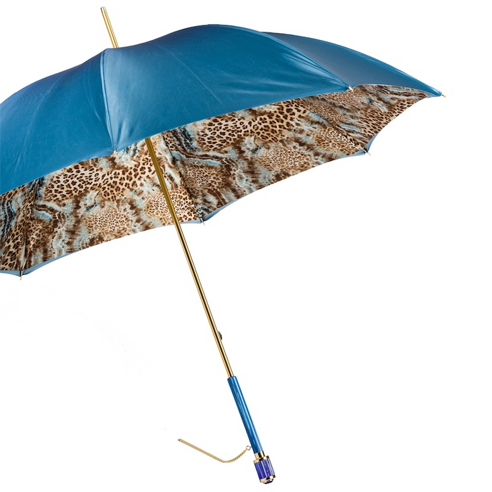 unique blue animalier double cloth umbrella - fashionable