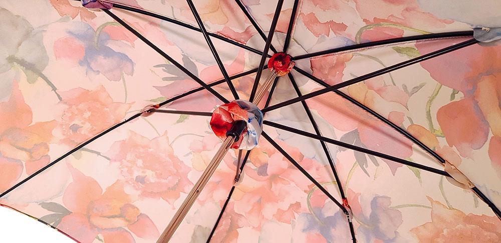 Floral Patterned Parasol - Stylish Sun Umbrella with Beautiful Flowers