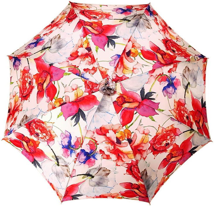 Floral Patterned Parasol - Stylish Sun Umbrella with Beautiful Flowers