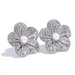 Flower Design Earrings with Pearls