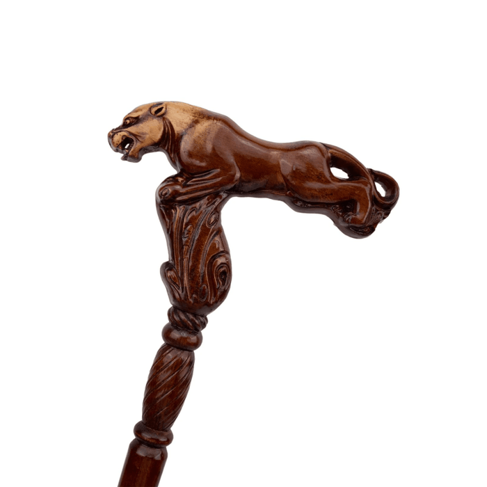 Folding Antique Style Leopard Walking Cane, Ergonomic Handle