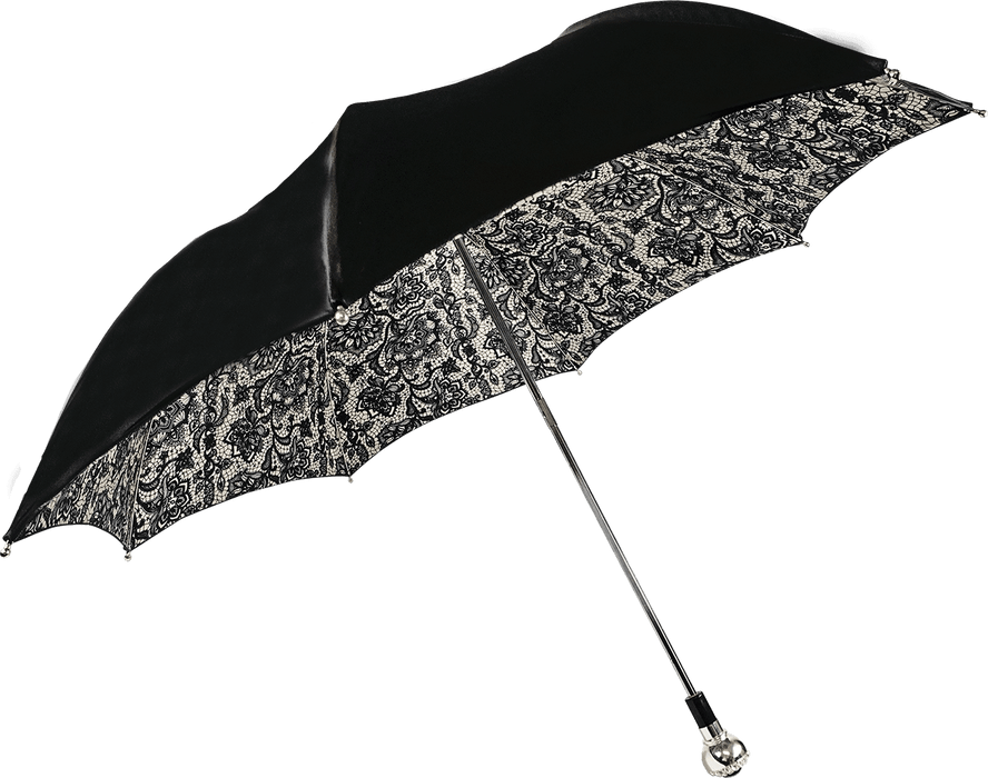 Folding Double Canopy Umbrella with Lace Design