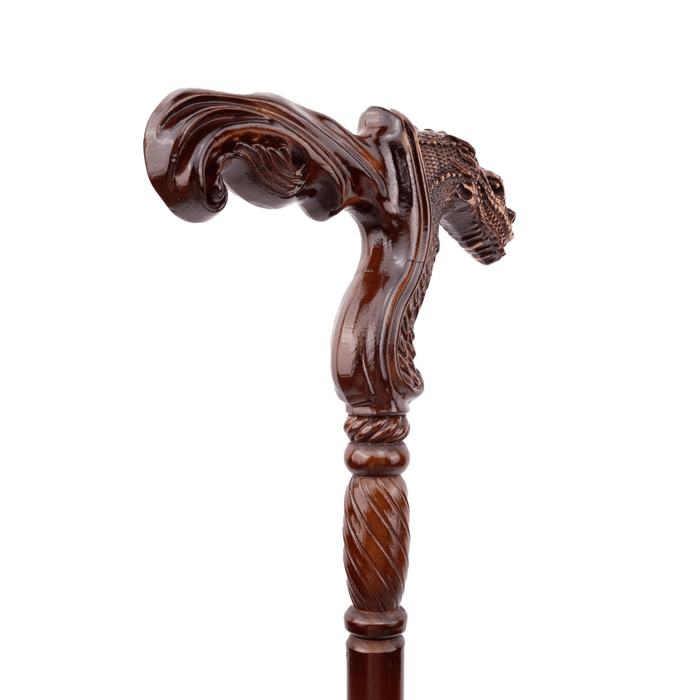 Folding Fancy Dinosaur Wooden Walking Cane, Ergonomic Handle