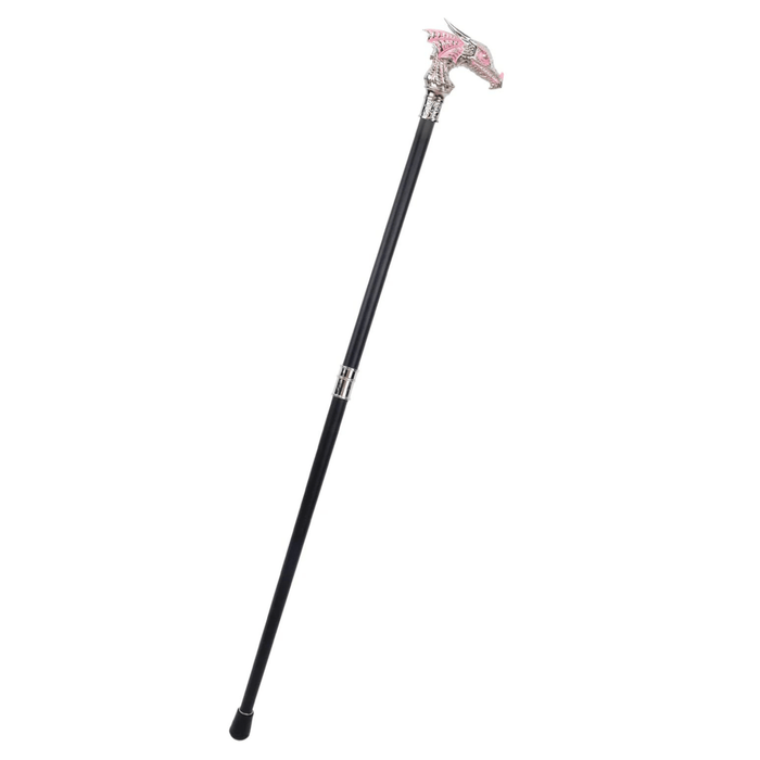 Folding Fashion Pink Silver Luxury Dragon Design Walking Stick