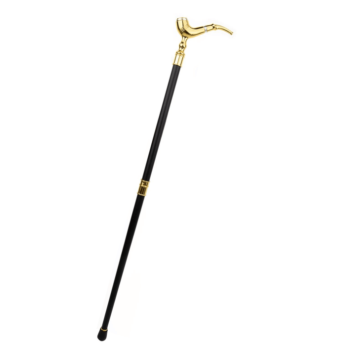 Folding Golden Pipe Fashion Walking Stick For Gentleman