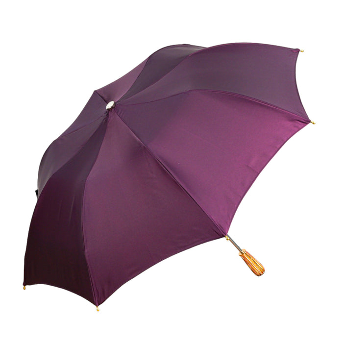 Folding Umbrella in Plum Color with Ornamental Design