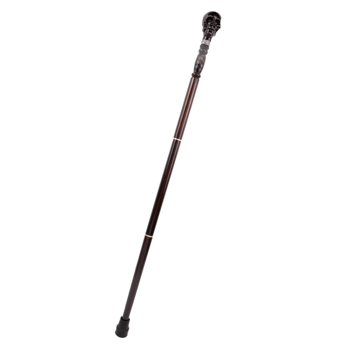 Folding Unique Skull Wooden Walking Cane, Hand Carved