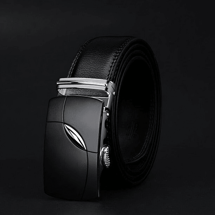 Formal Black Leather Suit Belt For Men, Korneli Model