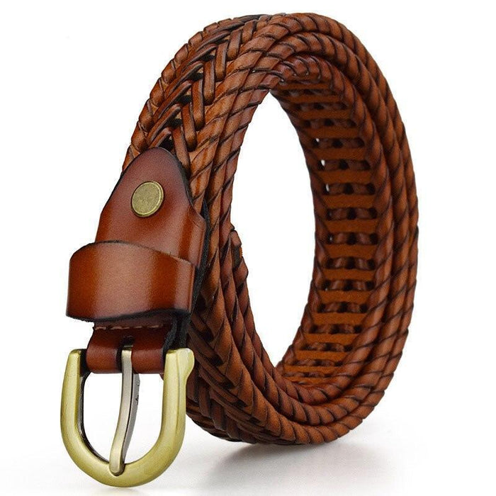 Formal Braided Leather Belt For Women, Marika Model