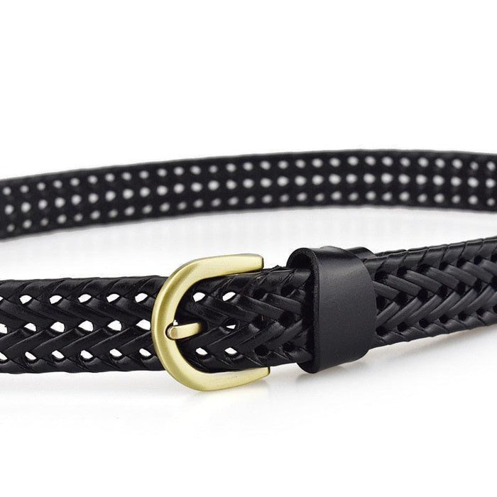 Formal Braided Leather Belt For Women, Marika Model