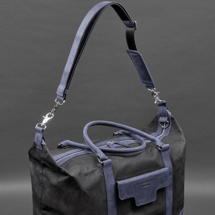 Formal Travel Bag In Canvas and Natural Leather