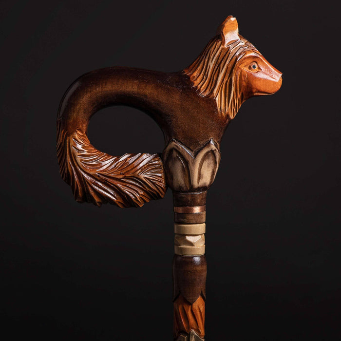 Stylish Walking Cane Animal Head Fox Head Walking Stick