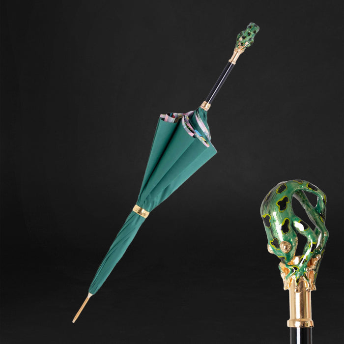 Frog Green Floral Exclusive Double Cloth Umbrella