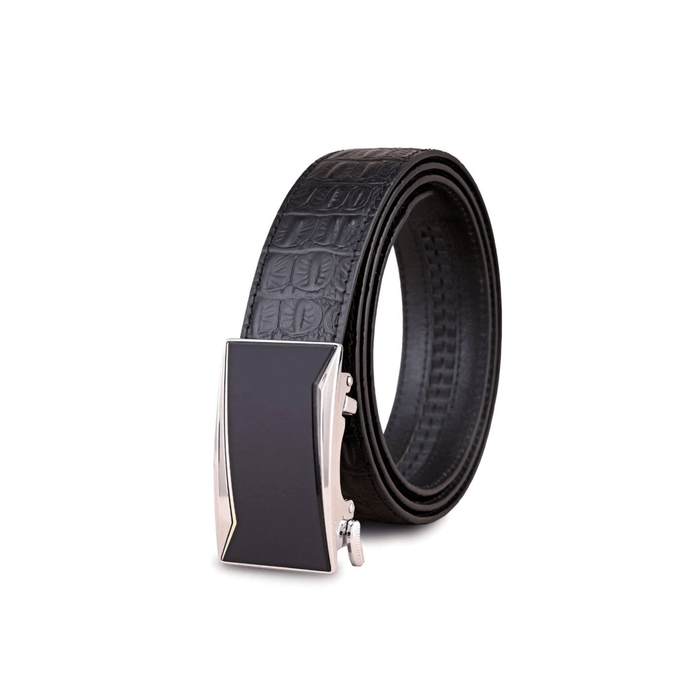 Full Grain Leather Suit Belt, Crocodile Style, For Men, Riccardo Model