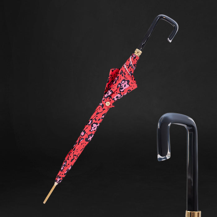 Funky Red Cheetah Print Umbrella Fashionable