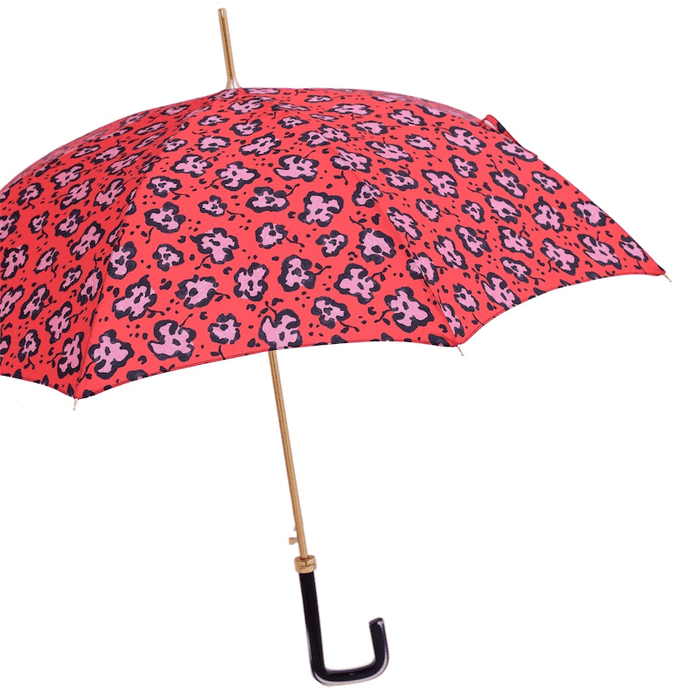 Funky Red Cheetah Print Umbrella Fashionable