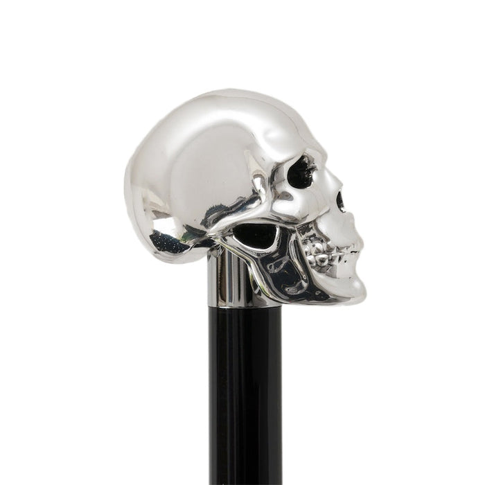 Designer Silver Skull Walking Stick Handle, Modern Walking Cane
