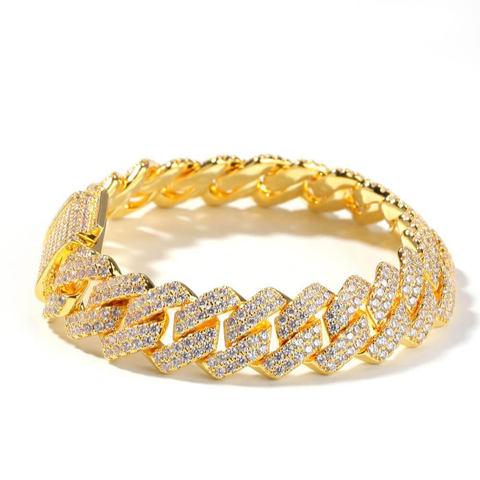 Estrella Bracelet – Gold Brass, 14mm with Cubic Zirconia