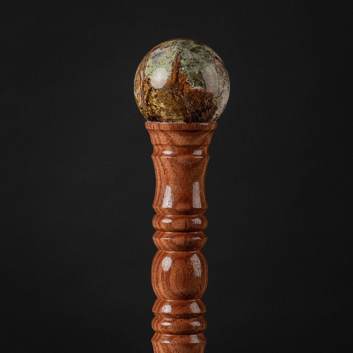 Sophisticated Look Knob Walking Cane Handle Boulder Opal Stone