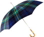 Gents Umbrella with Tartan Design and Bamboo Handle