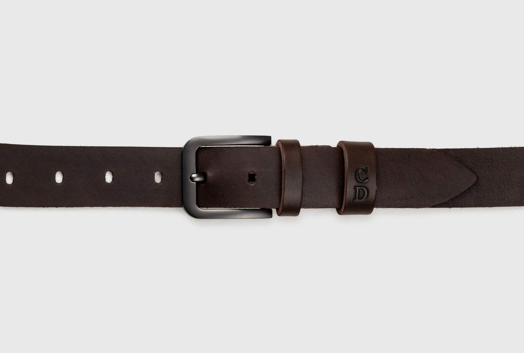 Genuine Leather Belt, Handmade Dark Brown Leather Belt