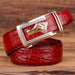 Genuine Leather Belt With Golden Crocodile Buckle For Men, Ravil Model