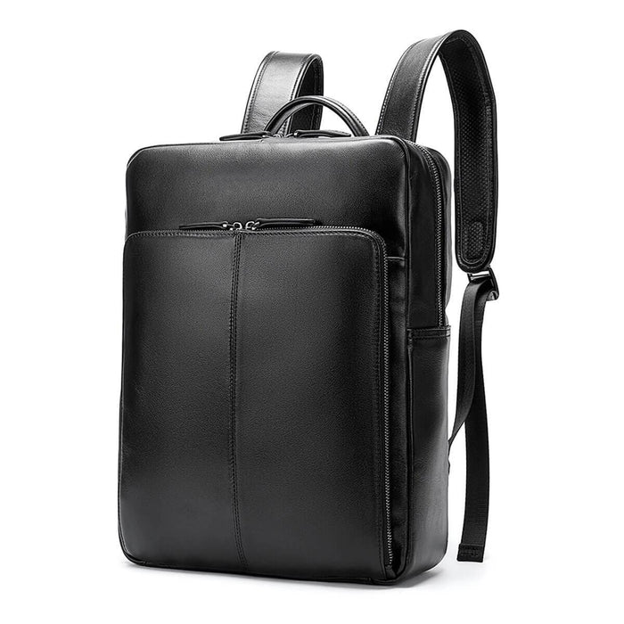 Business Laptop Leather Black Backpack