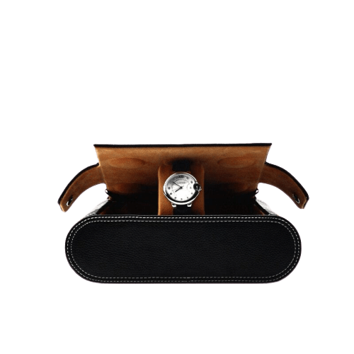 Travel-Friendly Genuine Leather Watch Case with 6 Slots