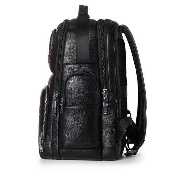 Genuine Leather USB Charging Waterproof Backpack