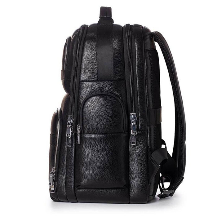 Waterproof USB Charging Genuine Leather Backpack
