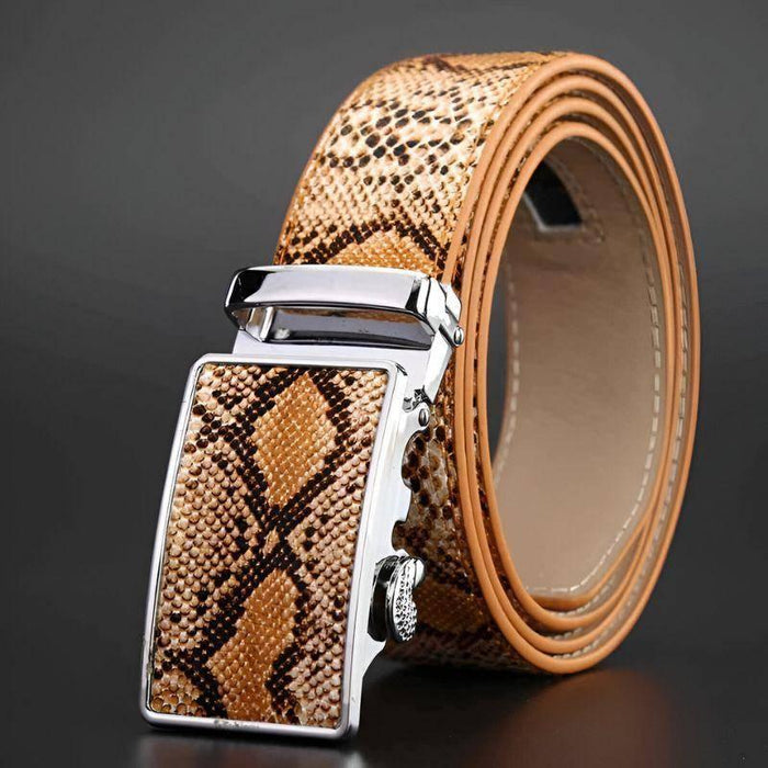 Genuine Snake Pattern Leather Suit Belt For Men, Oraz Model