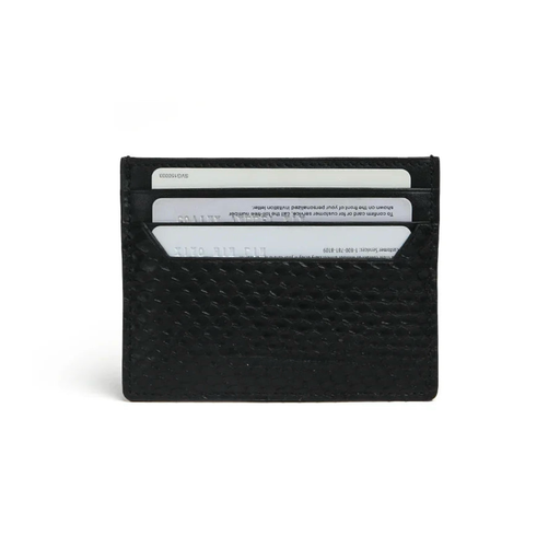 genuine python leather card holder black