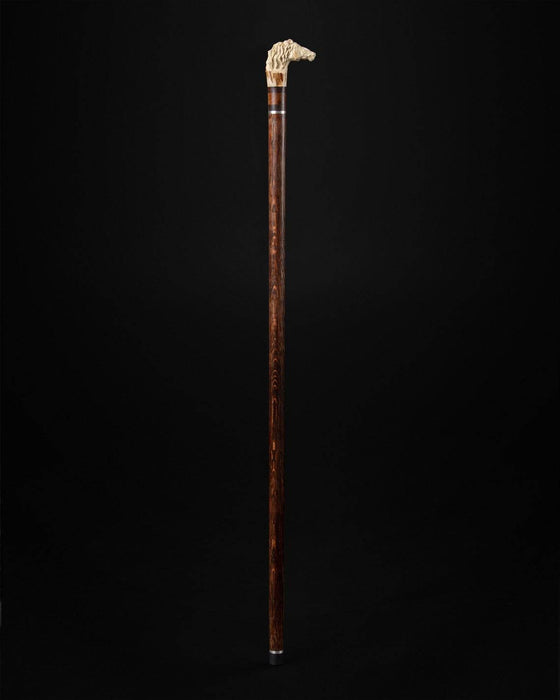 Deer bone handle horse walking cane - limited edition