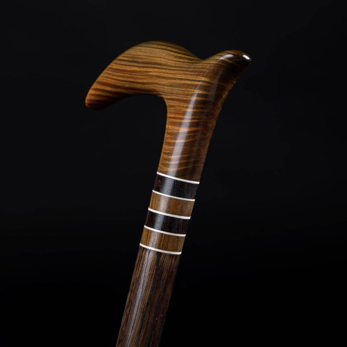 Artisan Walking Cane Made of Exclusive Wood Palissandre