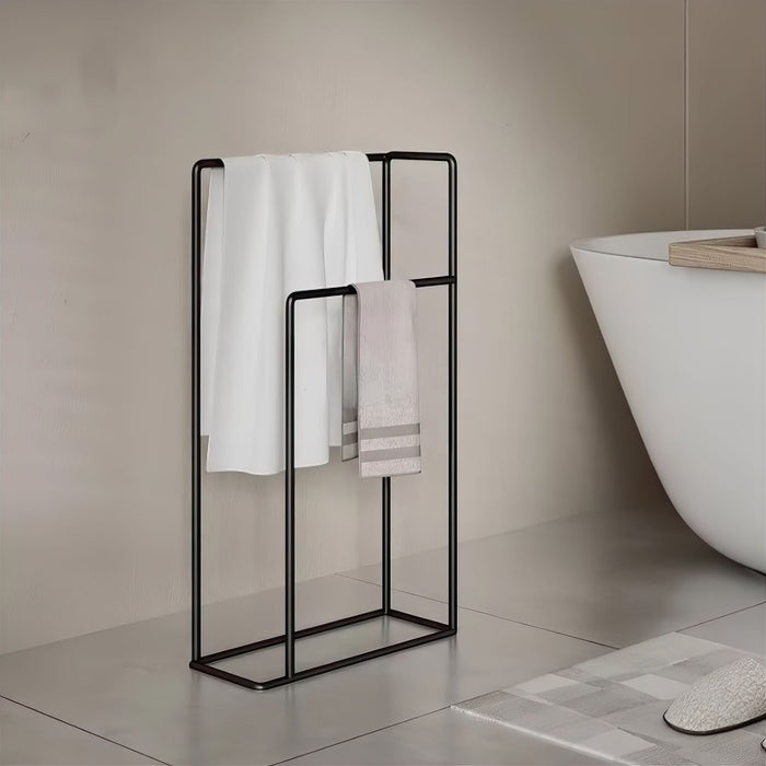 Durable and Stylish Minimalist Metal Towel Rack – Dual Bar