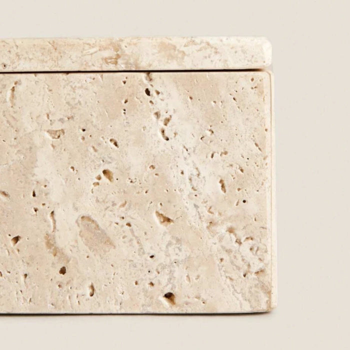 Elegant Travertine Stone Storage Box – Unique Natural Organizer