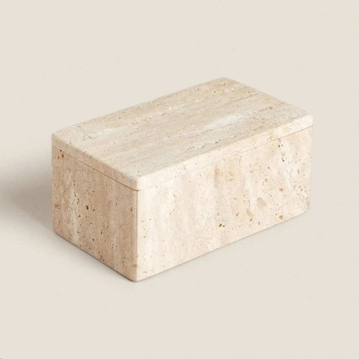 Elegant Travertine Stone Storage Box – Unique Natural Organizer