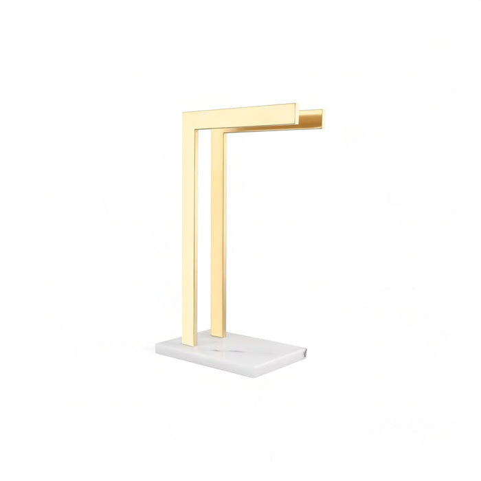Stylish Dual Rod Stainless Steel and Marble Towel Holder