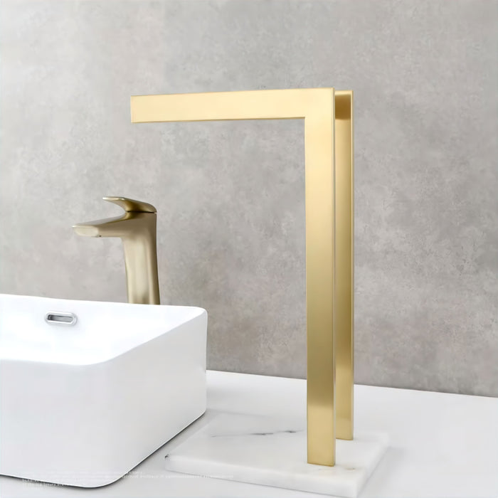 Stylish Dual Rod Stainless Steel and Marble Towel Holder