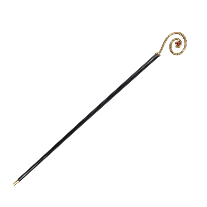 Glamour Curl Golden Walking Stick with Crystals