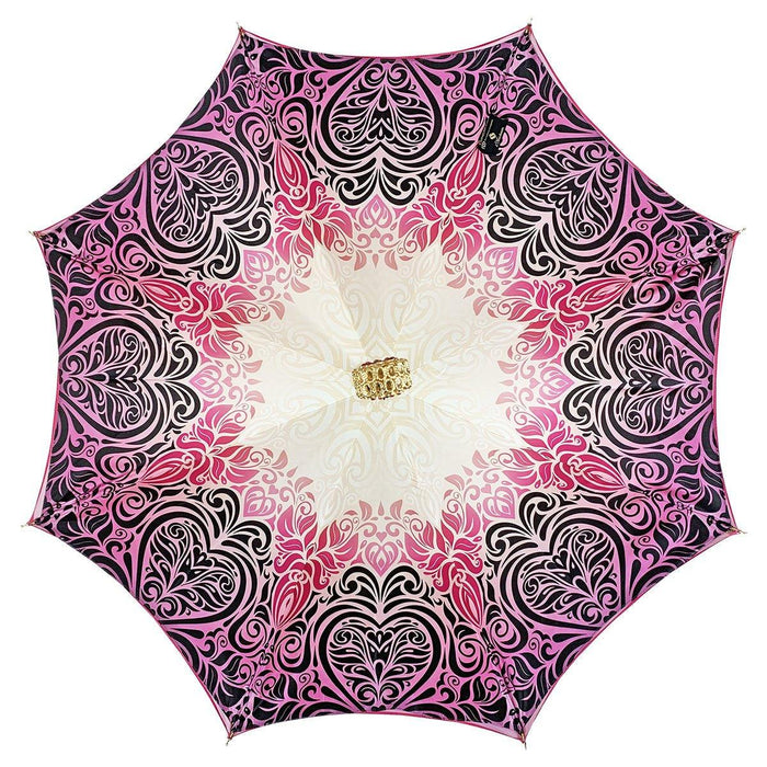 Glamour Fuchsia Umbrella with Medallion and Crystals