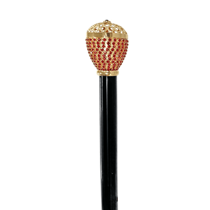 Glamour Red Crystals Encrusted Knob Walking Stick