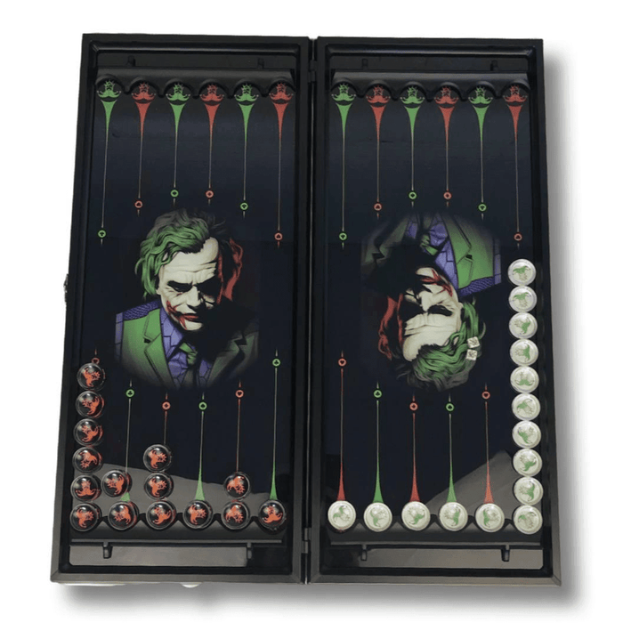 Glass Backgammon Set "Joker", Artwork And Design, 60×30 cm - Artynov | Unique Handmade Accessories