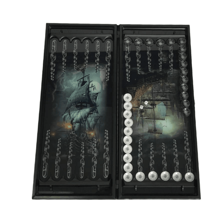 Glass Backgammon "Ship", Large Backgammon Set, Luxury Gift For Him - Artynov | Unique Handmade Accessories