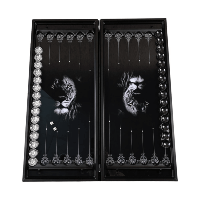 Glass Backgammon, Stylish Backgammon Board "Lion", Gift For Dad - Artynov | Unique Handmade Accessories