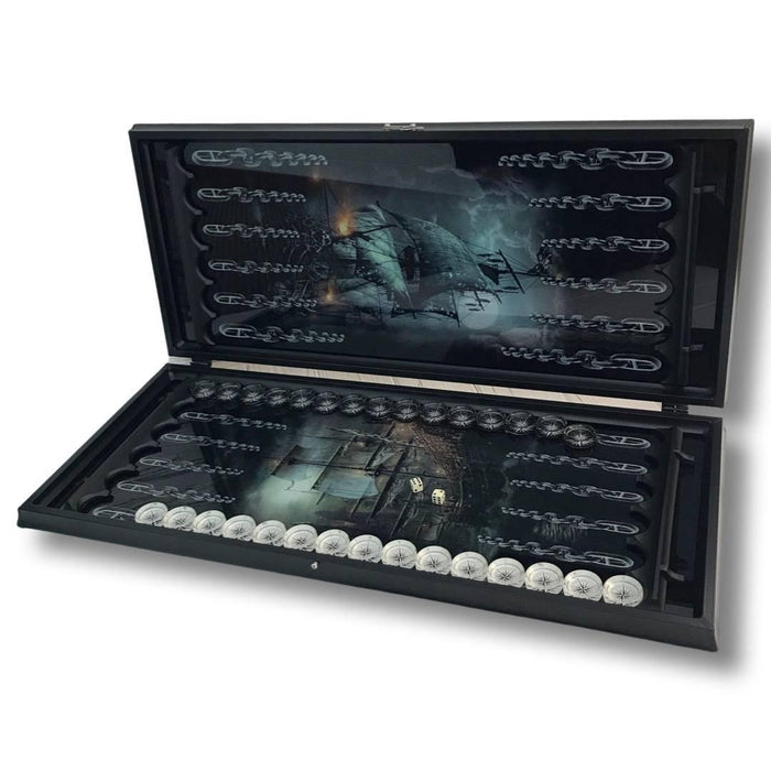 Glass Backgammon "Wind Rose", Beautiful Backgammon Set - Artynov | Unique Handmade Accessories