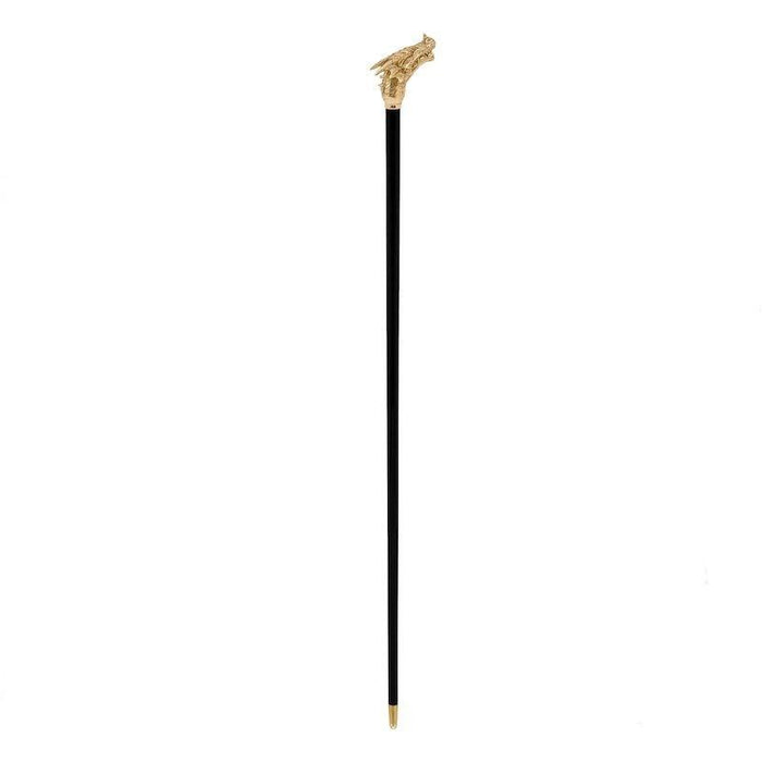 Gold Dragon Head Modern Walking Stick, Luxury Handmade Accessory