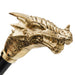 Gold Dragon Head Modern Walking Stick, Luxury Handmade Accessory