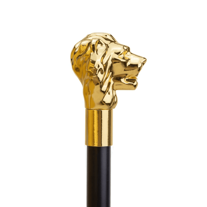 Gold Lion Head Fancy Walking Stick, Fashionable Style