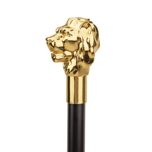 Gold Lion Head Fancy Walking Stick, Fashionable Style